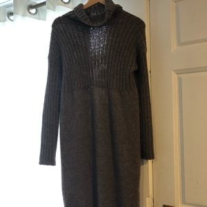 Knit wool brown sweater dress